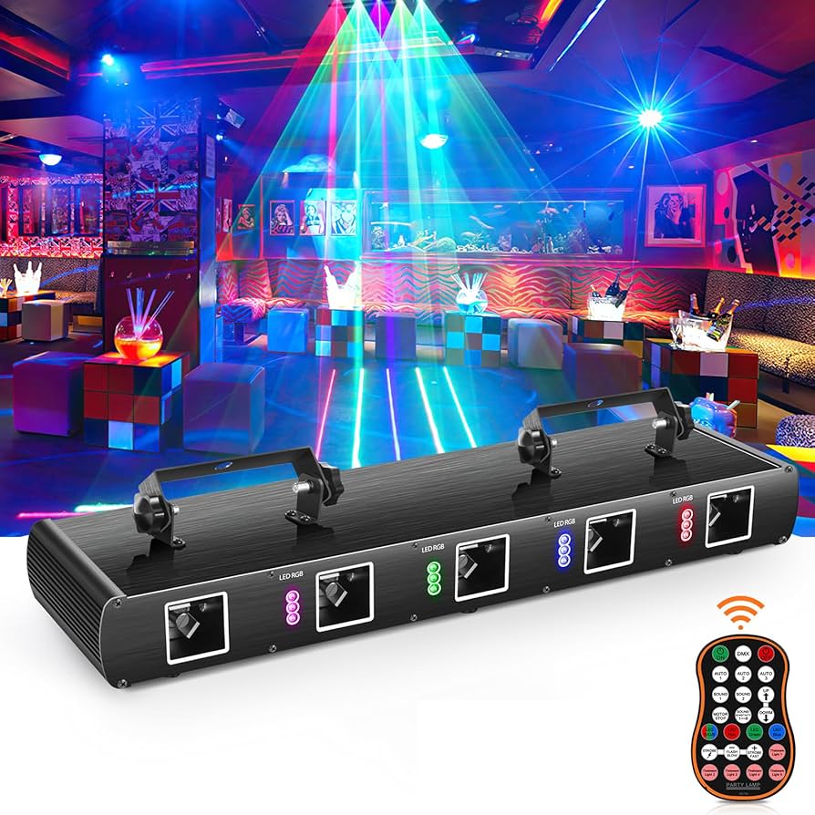 Amazon.com: DJ Laser Lights,5 Beam Effect Sound Activated